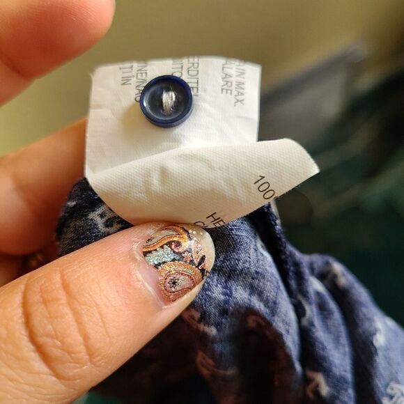 Pull & Bear Long Sleeve Button Down Anchor Top - Picture 8 of 8
